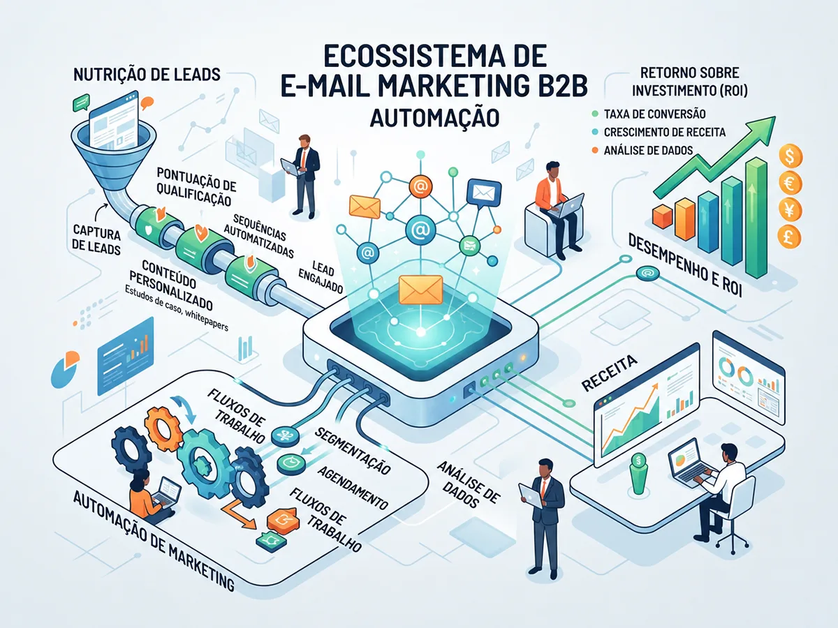 E-mail marketing em B2B: automação, nutrição e ROI
